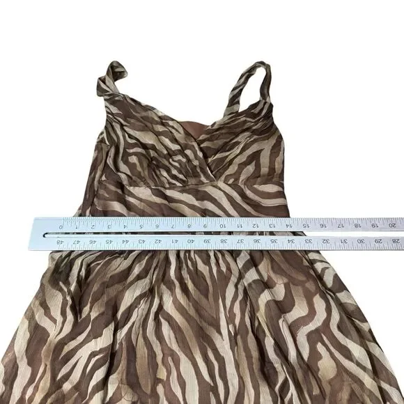 Sunny Leigh Dress, Size small 100%‎ Silk Brown Zebra Print - Picture 6 of 9